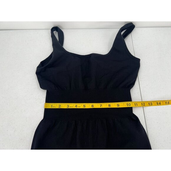 We Wore What Small Black Athleisure Biker Romper Square Neck Jumpsuit One Piece - Picture 11 of 13